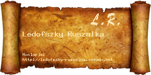 Ledofszky Ruszalka névjegykártya